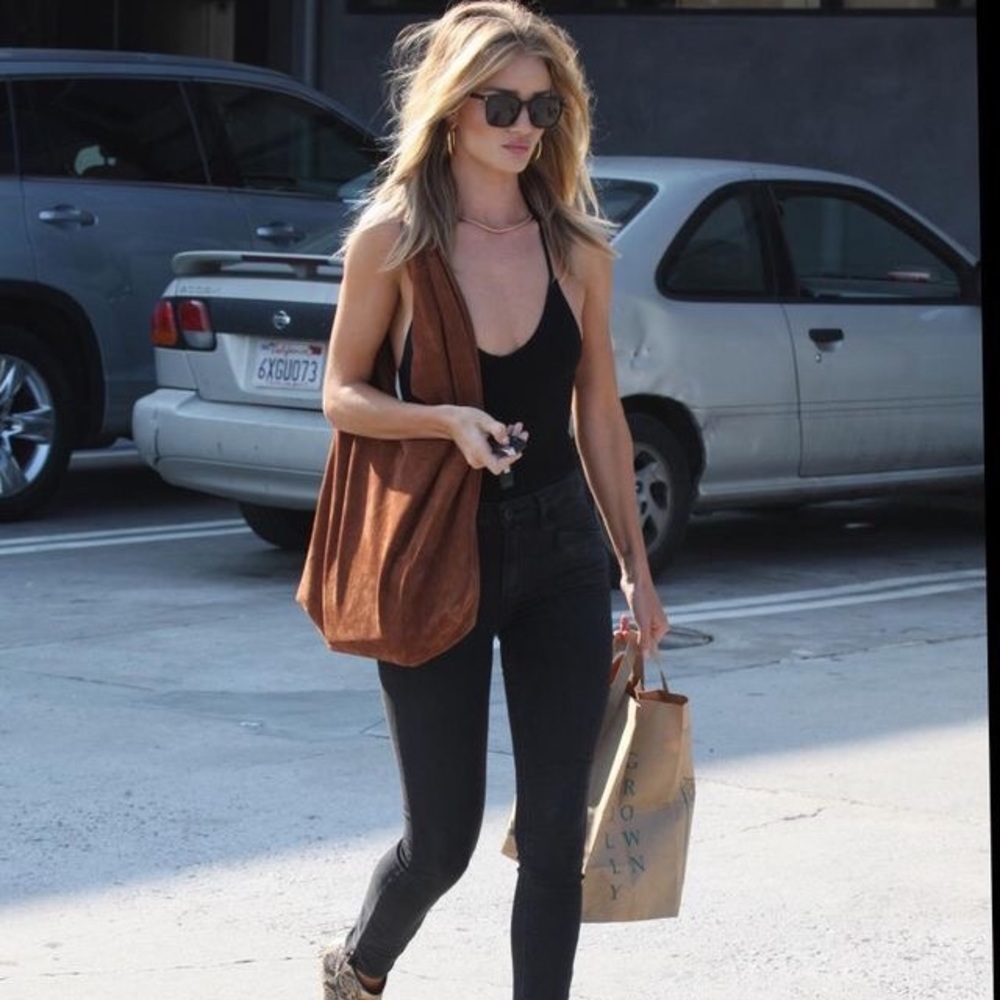 Adorable black suede bag